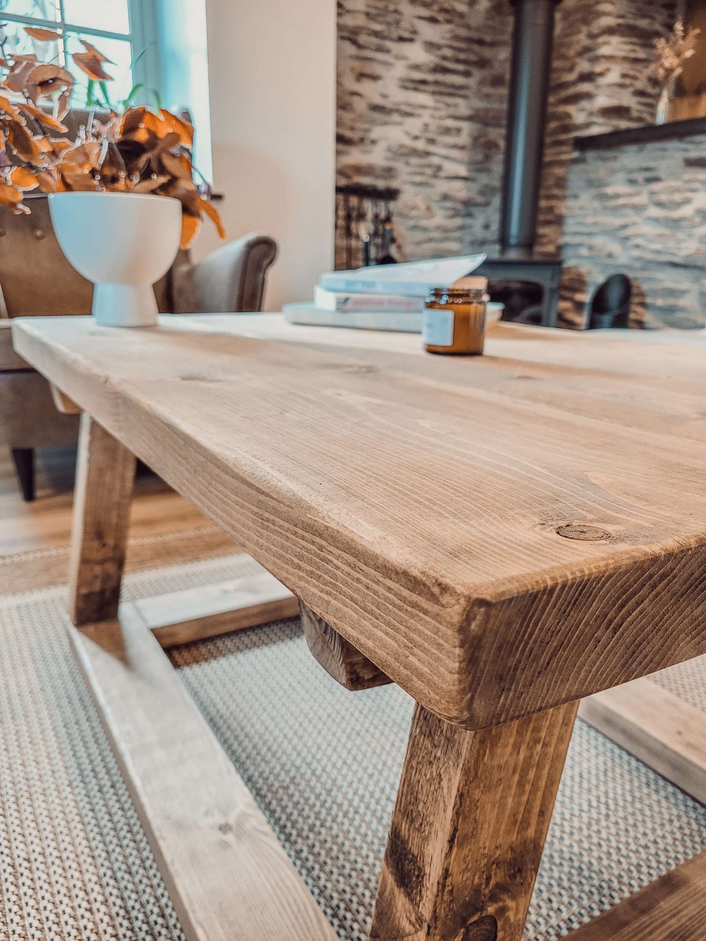 COAV Rustic Wooden Coffee Table