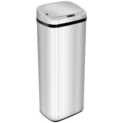 HOMCOM 72L Recycling Sensor Bin Stainless Steel 3 Compartments For Both Wet/Dry Waste w/Removable Lid Kitchen Home