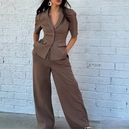 Top And Trousers Suit Slim Fit Waist