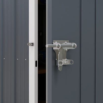 Outsunny 7 x 6ft Galvanised Garden Shed, with Latch - Dark Grey
