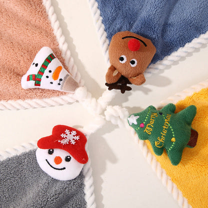 Coral Velvet Santa Wipes Hand Towels