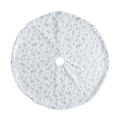 New White Plush Christmas Tree Skirt
