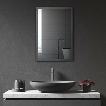 kleankin Bathroom Cabinet with Mirror, Wall Mounted Bathroom Mirror Cabinet with Storage Shelves, 40 x 12 x 60 cm, Black