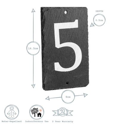 Number 5 Slate House Sign