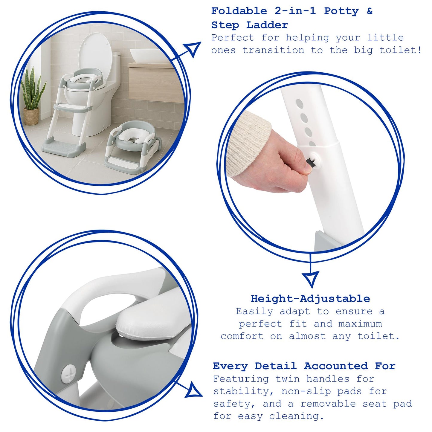 White Adjustable 2-in-1 Potty Training Toilet Seat