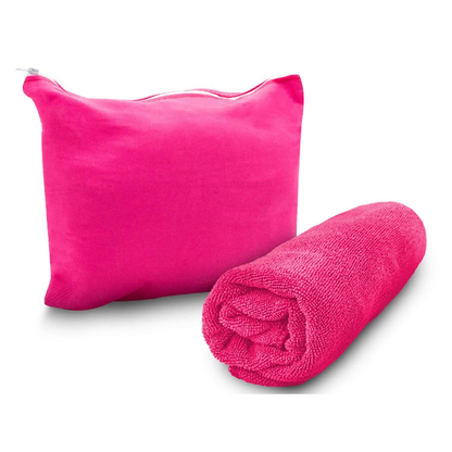 Pink Magic Fibre Towel Compact and Lightweight 130cm x 80cm - Small