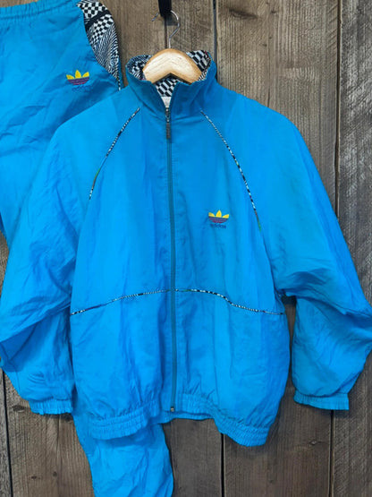 Original 1980s Adidas Women’s Full Shell Suit Top and Bottoms Size 12