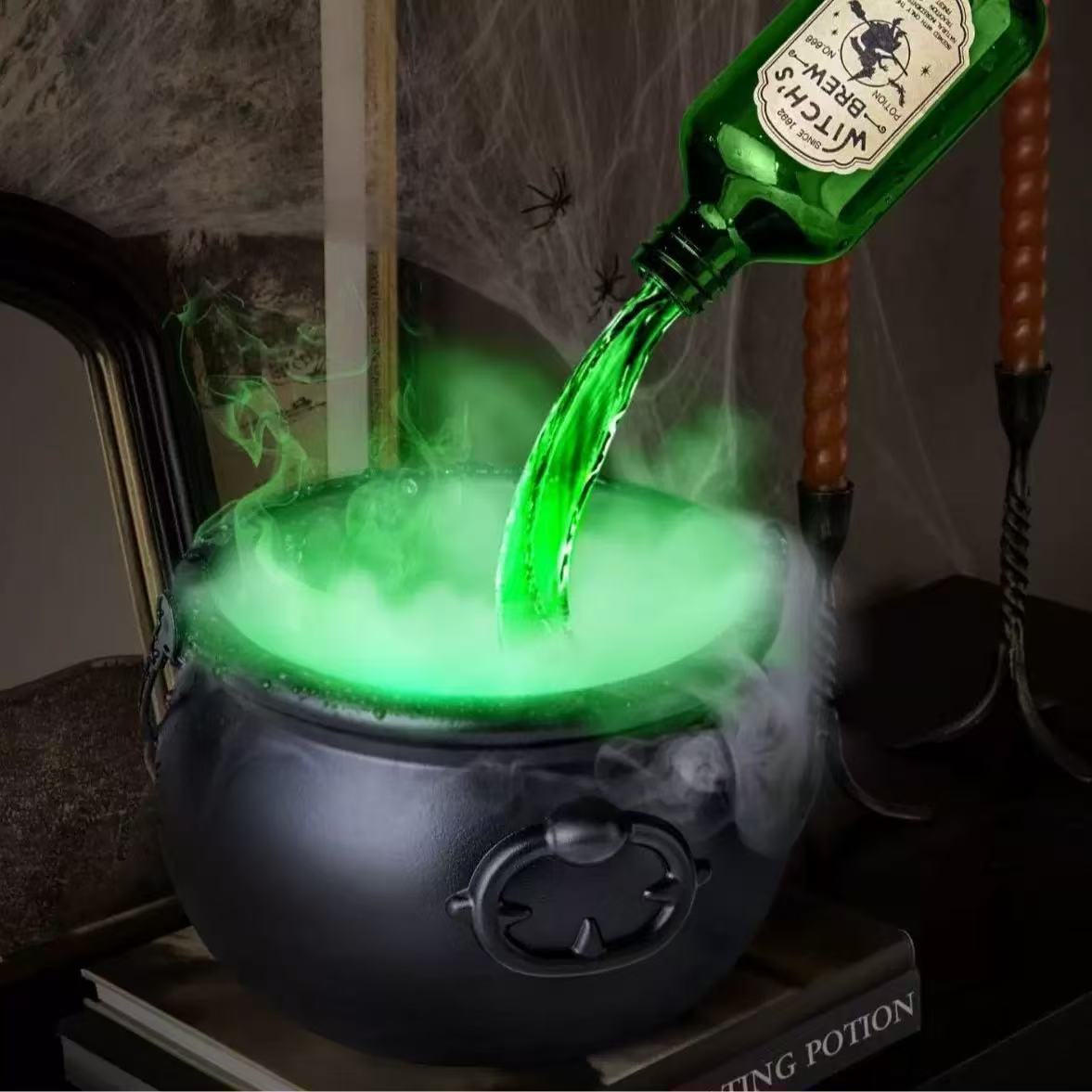 Halloween Black Wizard Bowl Magic Float Bottle And Diffuser Indoor Home Bar Magic Party Horror Ghost Props Halloween Decoration