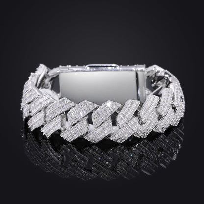 Zircon Rhombic Cuban Bracelet Men