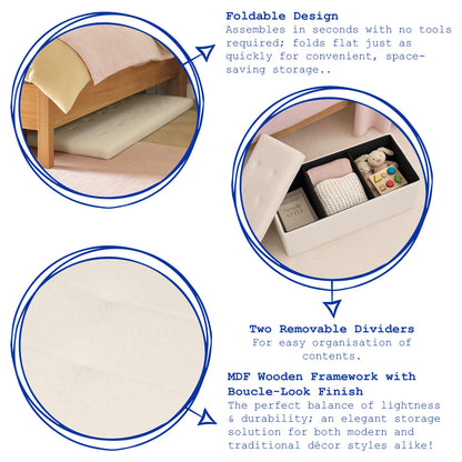 Foldable Storage Ottoman - 111 x 37 x 39cm