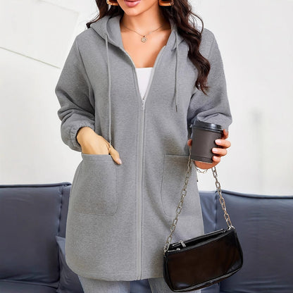 Women's Solid Color Outdoor Autumn And Winter Leisure Loose Long Sleeve Sweatershirt