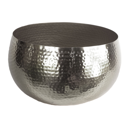 Artificial Christmas Xmas Poinsettias Silver Large Metal Planter