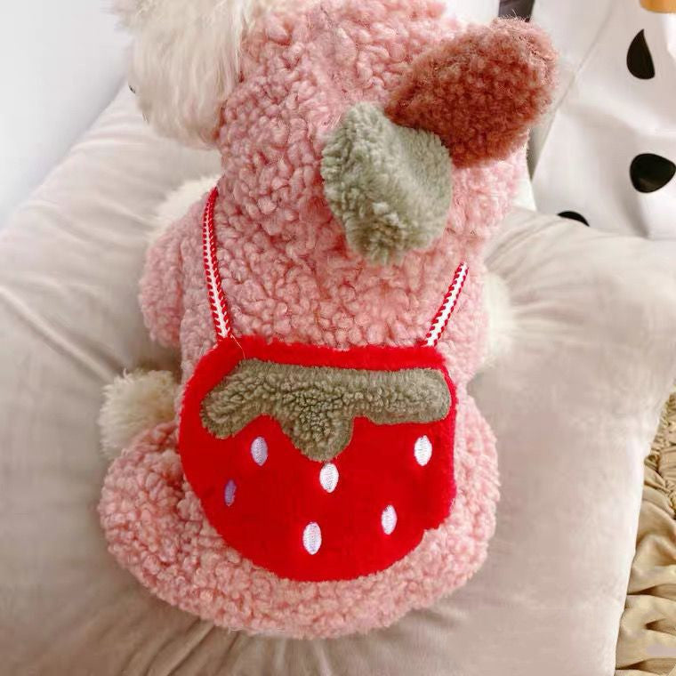 Strawberry Cotton Coat Pet Clothes Dog