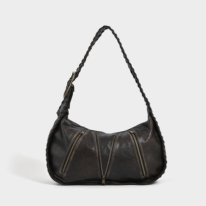 Vintage Weave New Niche Design Large Capacity Commuter Shoulder Bag