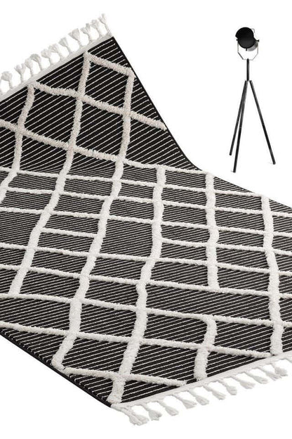 Scandi Indoor Rug Anthracite & White