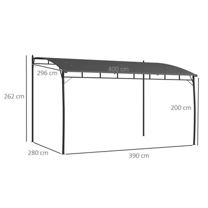 Outsunny 3 x 4m Metal Frame Pergola - Grey