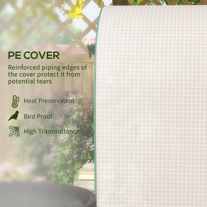 Outsunny 4 Tier Mini Greenhouse for Outdoor, Portable Gardening Plant Green House with Storage Shelf, Roll-Up Zipped Door, Metal Frame and PE Cover, 80 x 49 x 160cm, White