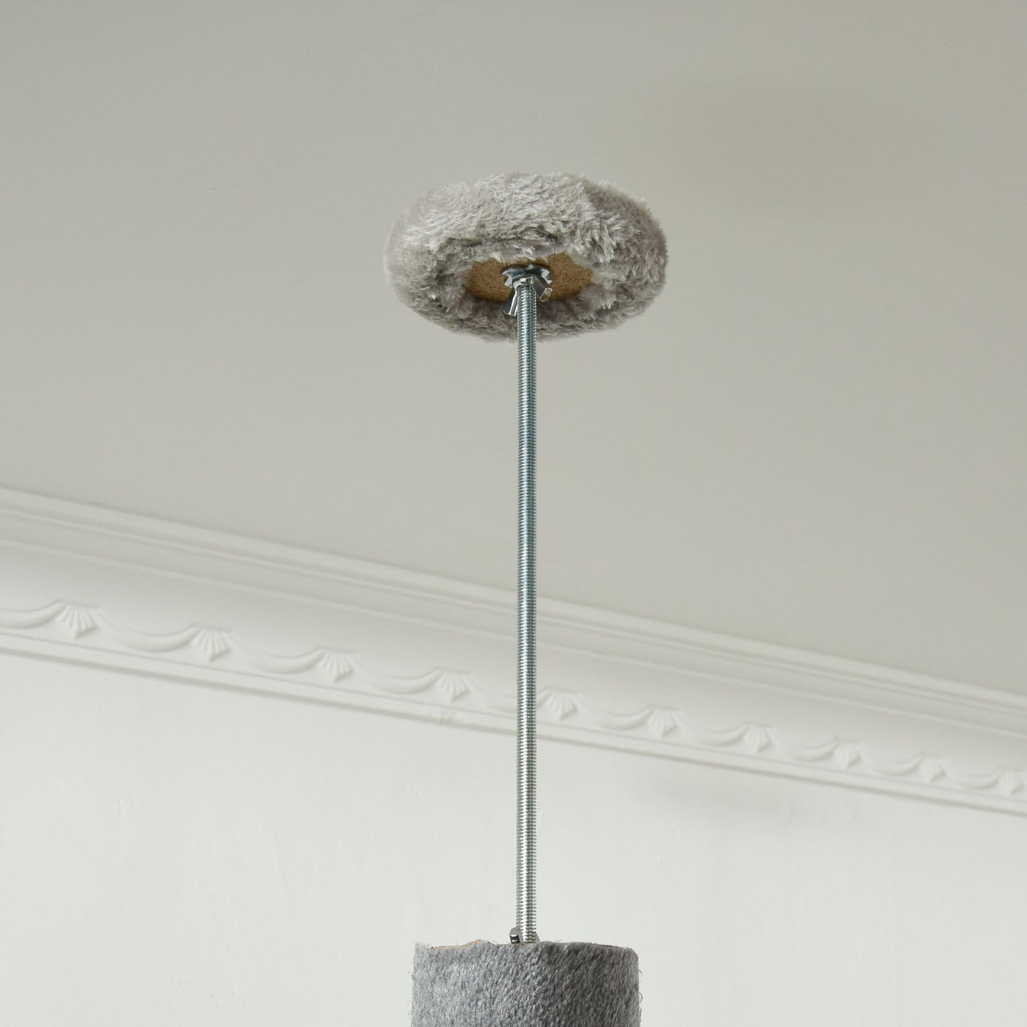 PawHut Floor to Ceiling Cat Tree for Indoor Cats, Kitten Tower, Condo, Multi-Layer Activity Center, Indoor Pet Play House with Solid Scratching Post Hanging Balls, Light Grey