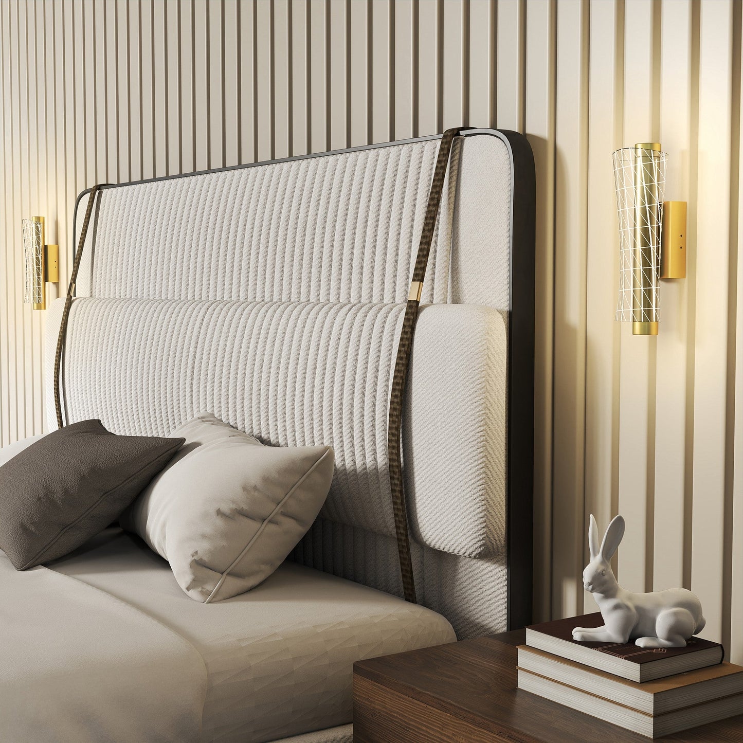HOMCOM Led Wall Lamp 2 Pack, 9W Modern Indoor Geometric Mesh Wall Light, Colour Temperature Adjustable 3000K/4000K/6500K for Bedroom, Living Room, Hallway, Stairs, Gold Tone