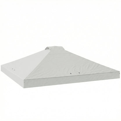 Outsunny Gazebo Roof Replacement UV50+ Waterproof Pop Up Canopy Cover with 8 Drainage Holes 3 x 3 m White