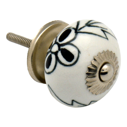 Round Geometric Ceramic Cabinet Knob