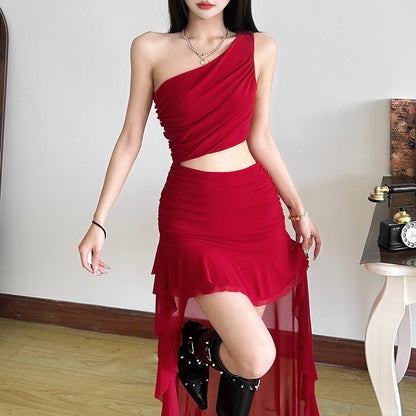 Women's Fashion Casual One-shoulder Dress