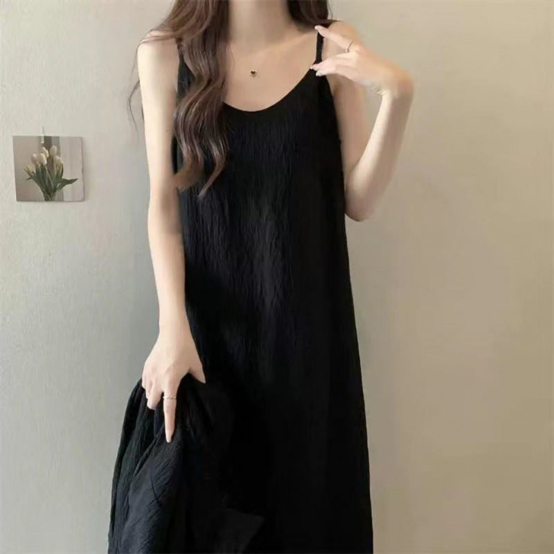 Black Camisole Summer Long Dress Fashion