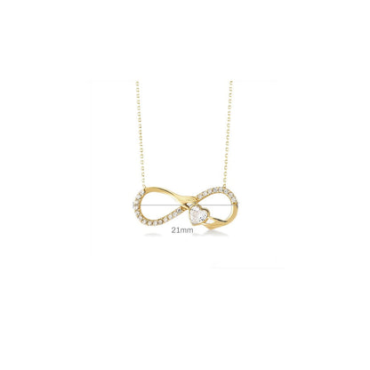S925 Sterling Silver Palm Heart-shaped Diamond Eight-word