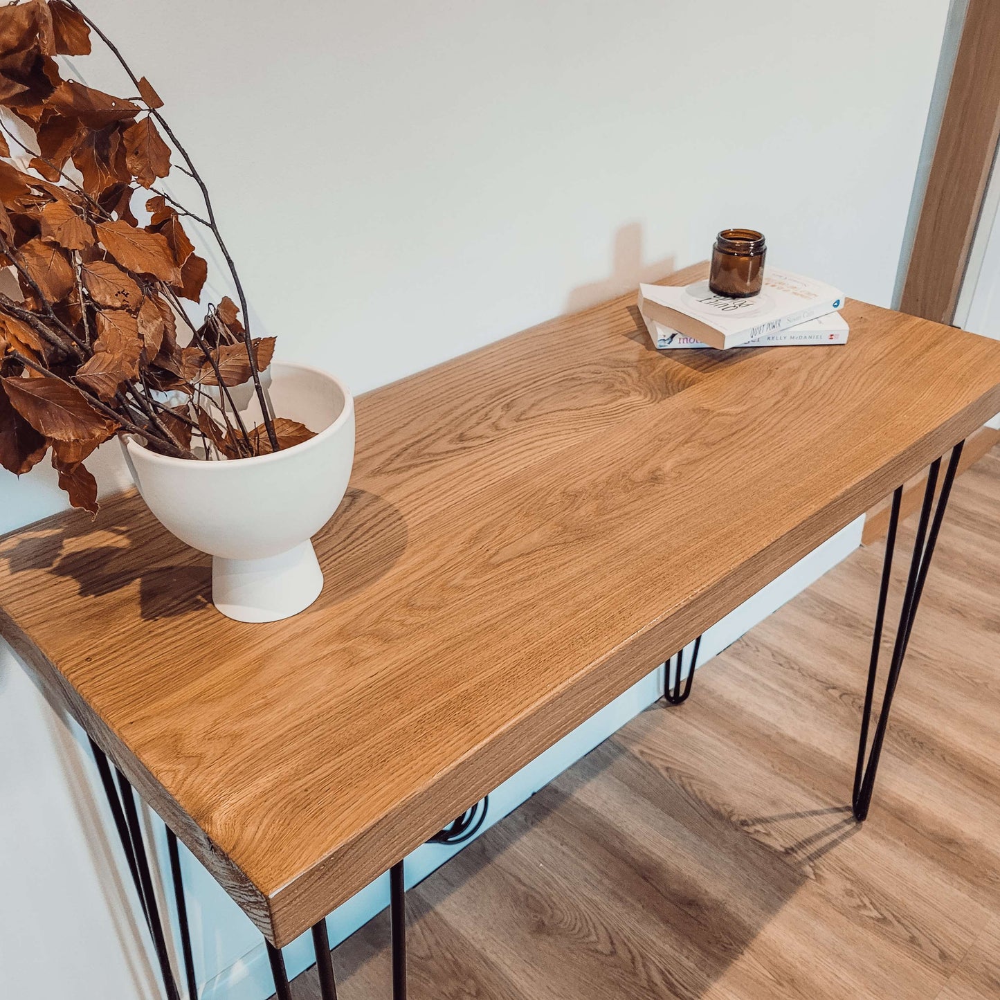 LARIA Oak Entryway Console / Wooden Hall Console