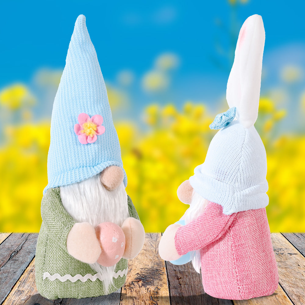 New Easter Decoration Creative Bunny Holding Egg Doll