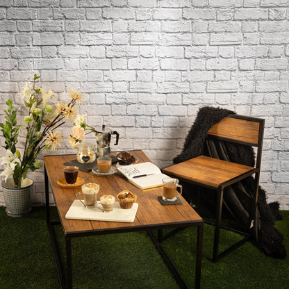 220ml Gigogne Glass Coffee Cups & Saucers - Pack of Six