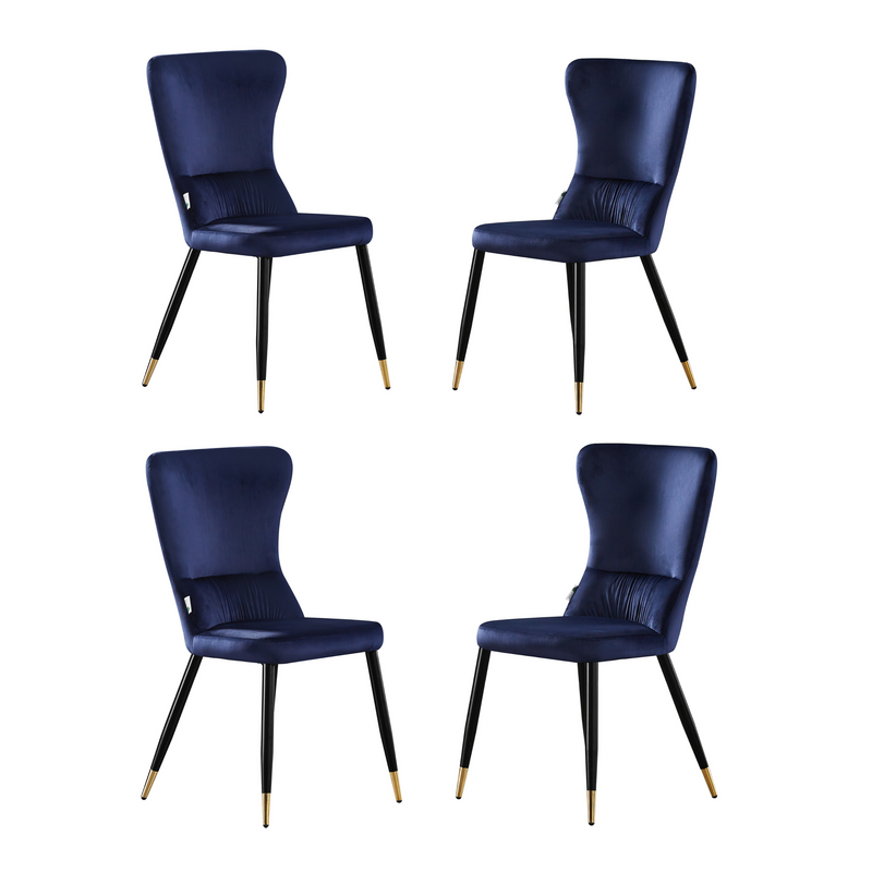 New York LUX Velvet Dining Chair with Metal Legs - Scandinavian Inspired