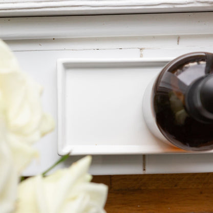 2pc 330ml Prism Glass Soap Dispenser Set with Ceramic Tray