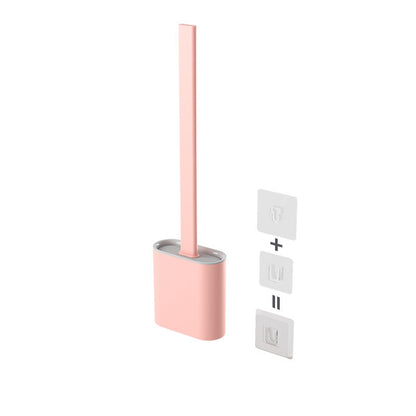 Creative Wall-Mounted Soft Brush With Cover For Toilet Washing