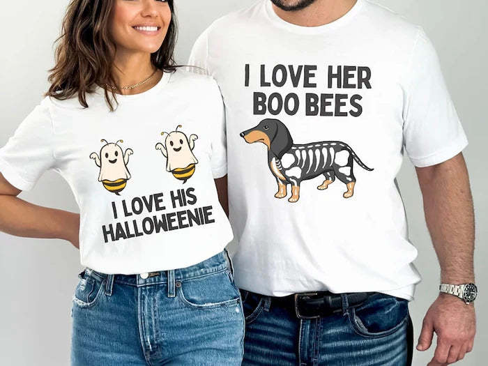 Matching Halloween Couple Shirt Unisex Funny Gifts For Coupl