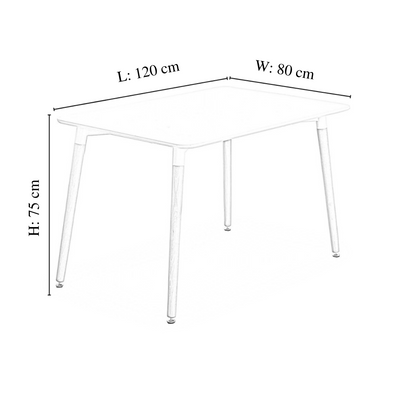 5PCs Dining Set - a White Halo Dining Table & Set of 4 Black/White Patchwork Accent Chairs