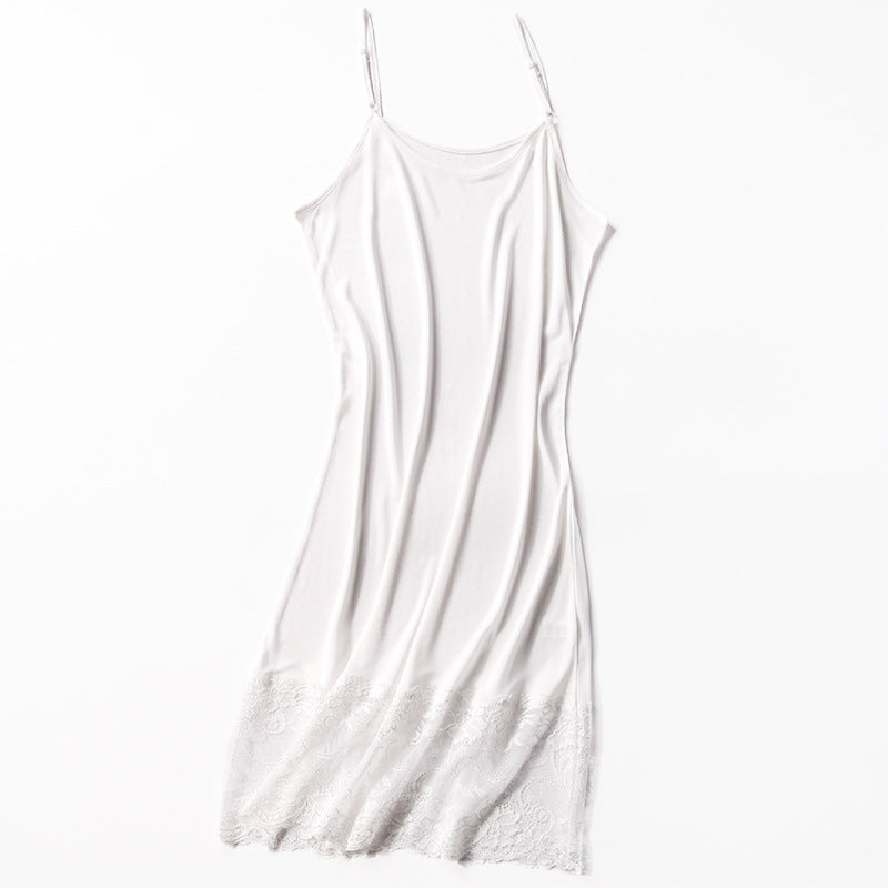 Summer Silk Slip Dress Black
