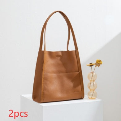Cowhide Tote Large Capacity Shoulder Bag