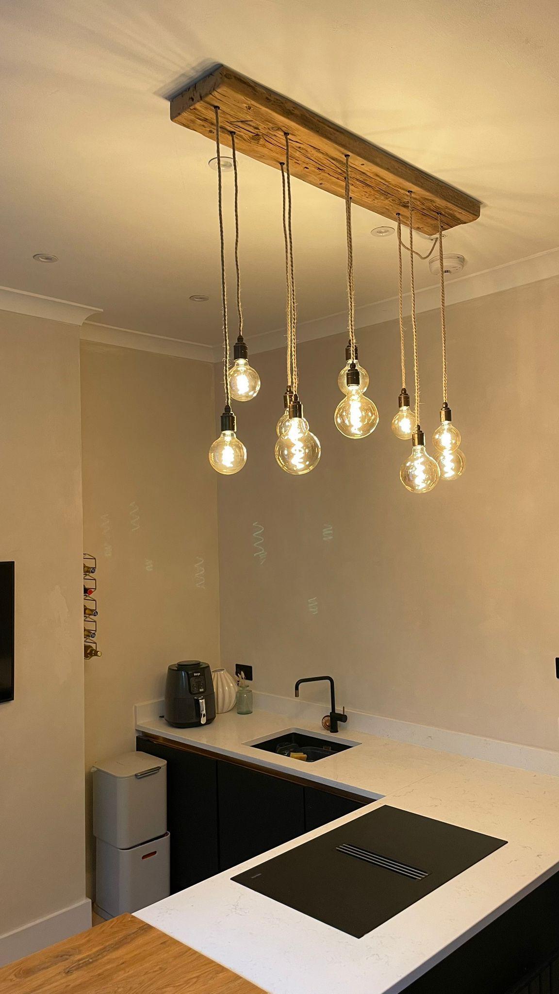 Flush Mount Cluster Pendant Light | Stairwell & Dining Lighting with Long Drops