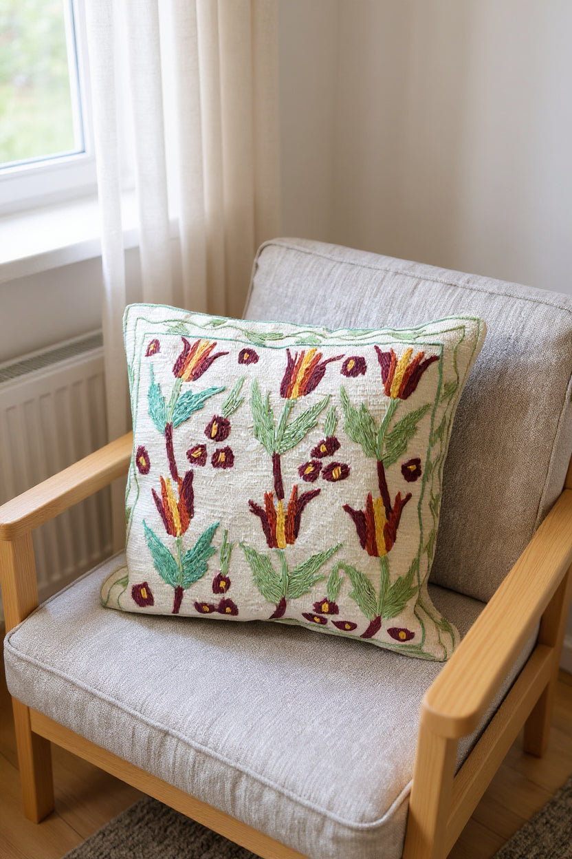 Suzani Hand Embroidered Cushion Cover - 45 x 45 cm