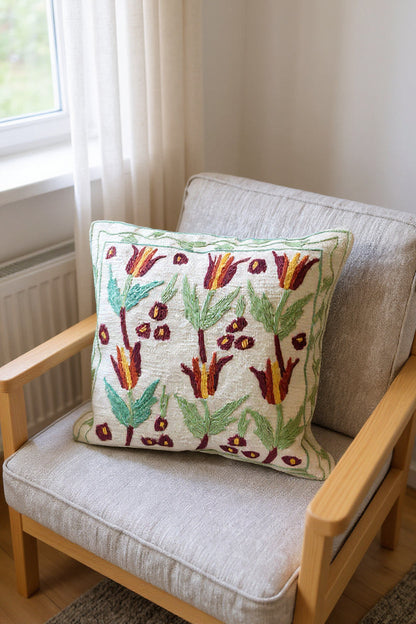 Suzani Hand Embroidered Cushion Cover - 45 x 45 cm