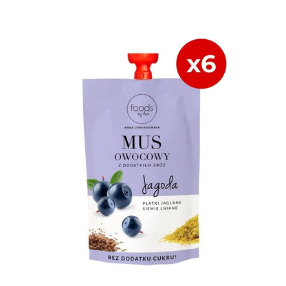 Fruit puree with cereals blueberry & millet flakes & linseed 100g