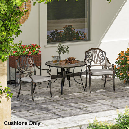 Outsunny Set of 2 Garden Chair Cushions - Light Grey