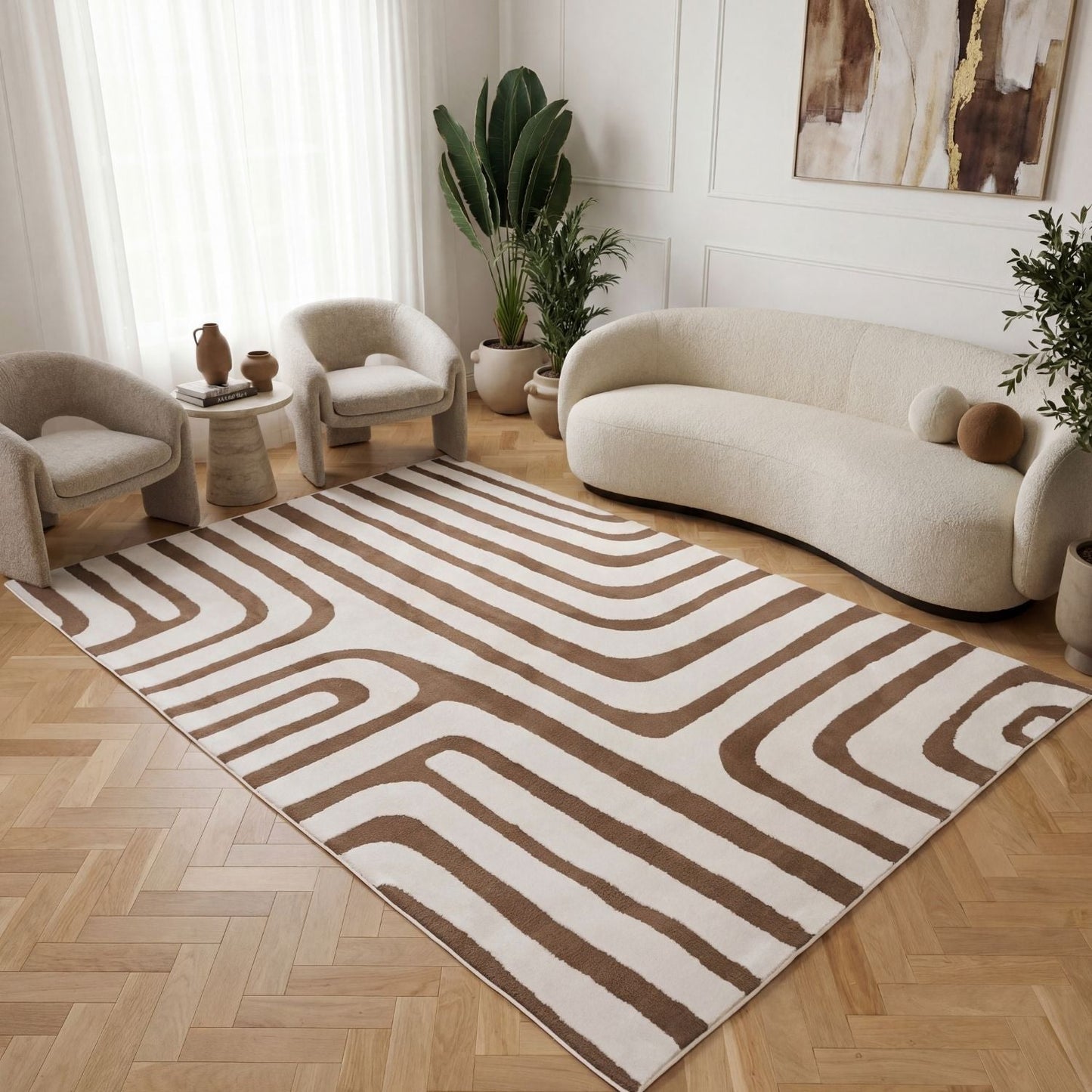 Loft Geometric Brown Rug