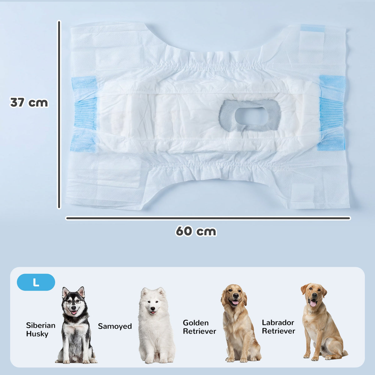 PawHut Disposable Dog Diapers Female for L Dogs Incontinence or Excitable Urination and Training 48 Count