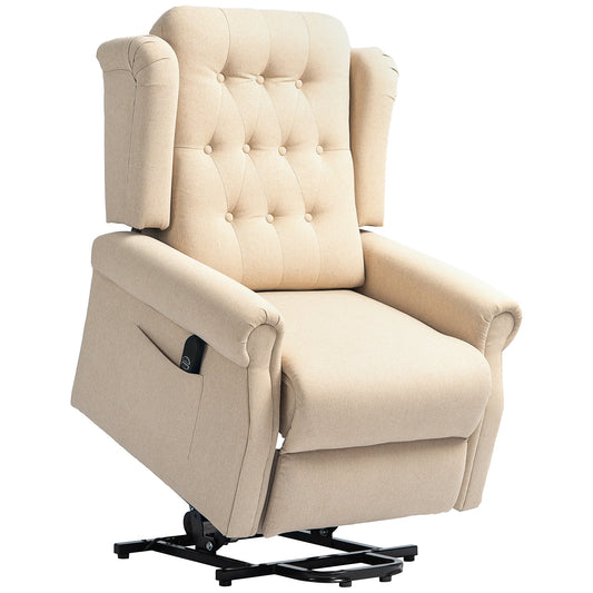 HOMCOM 45\'c2\'b0 Lifting Riser and Recliner Armchair  - Beige