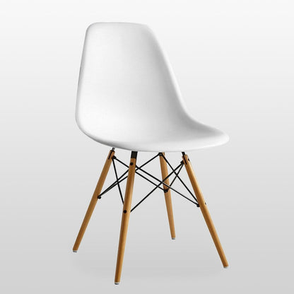 Halo Dining Table and Ghost Chair Set for 4 - Eiffel Plastic Chairs and a Rectangle Dining Table