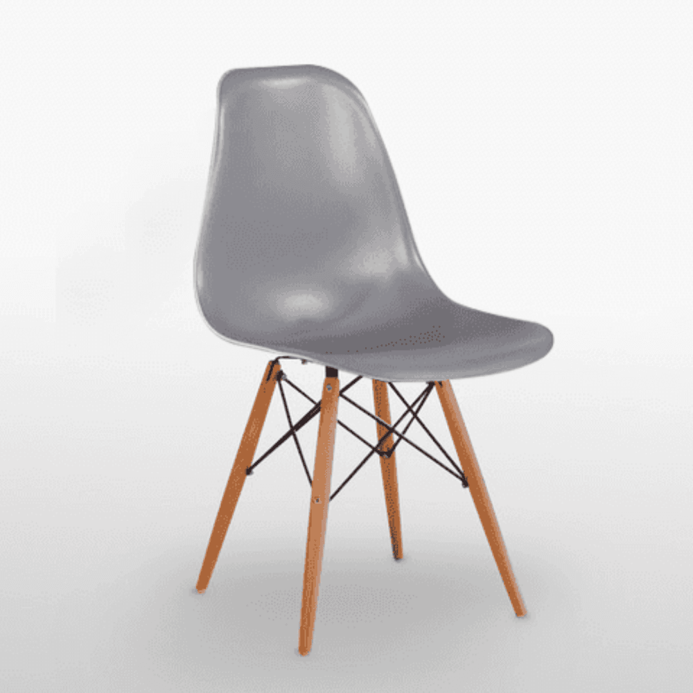 Halo Dining Table and Ghost Chair Set for 4 - Eiffel Plastic Chairs and a Rectangle Dining Table