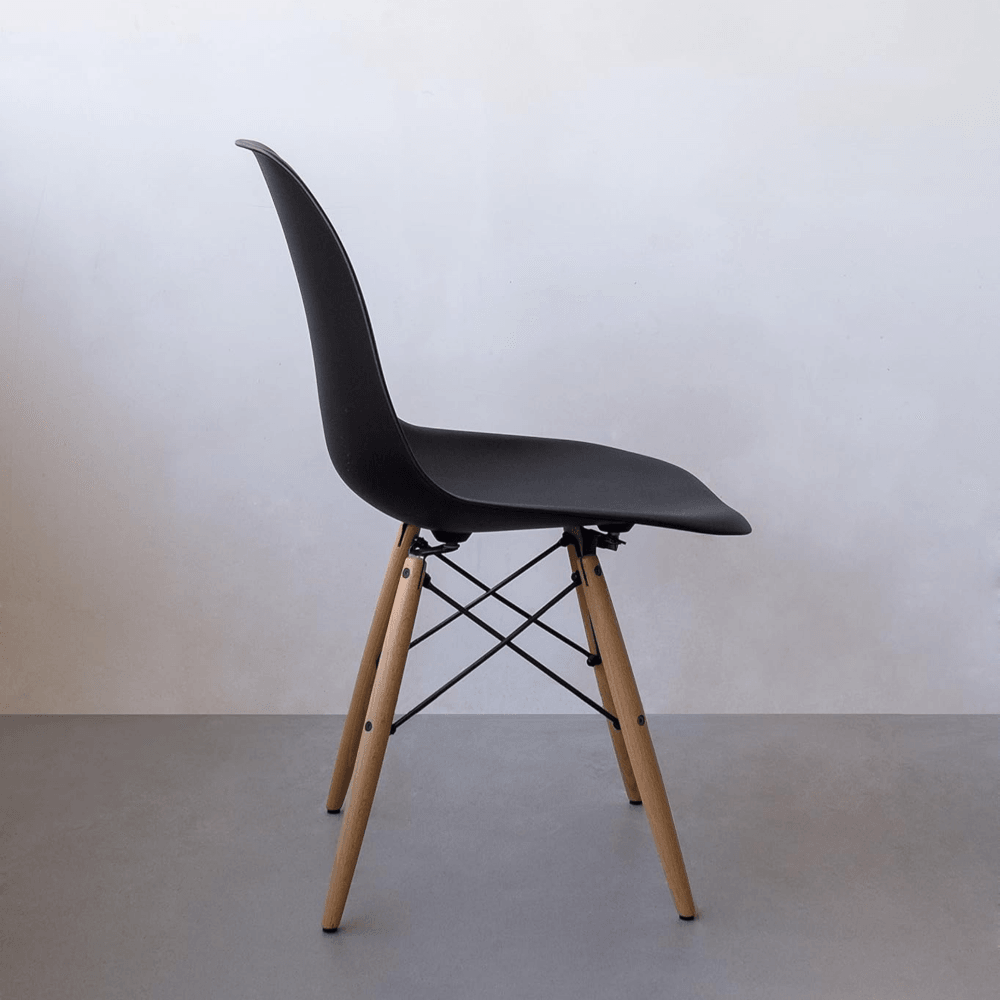 Halo Dining Table and Ghost Chair Set for 4 - Eiffel Plastic Chairs and a Rectangle Dining Table