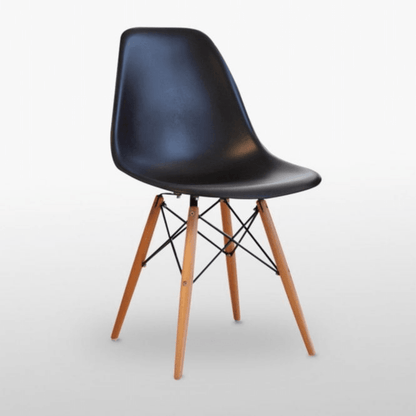 Halo Dining Table and Ghost Chair Set for 4 - Eiffel Plastic Chairs and a Rectangle Dining Table